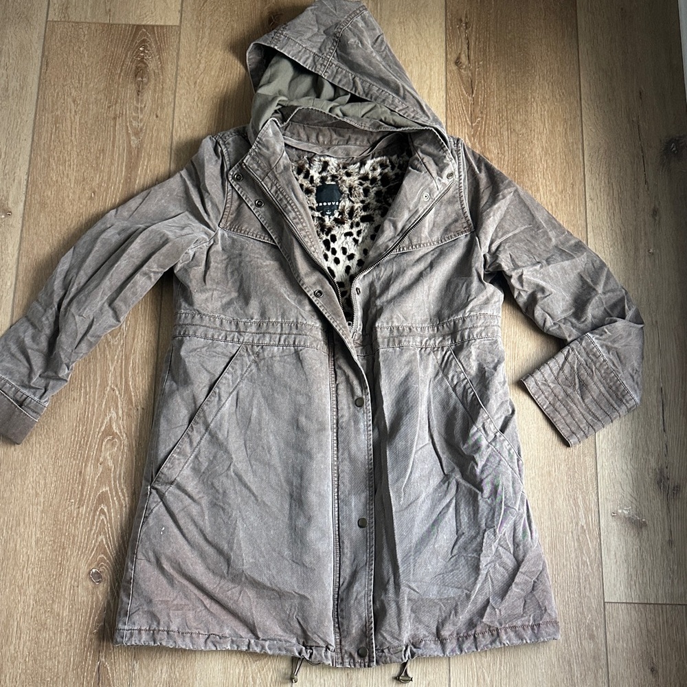 Trouve Faux Fur Lined Utility Coat